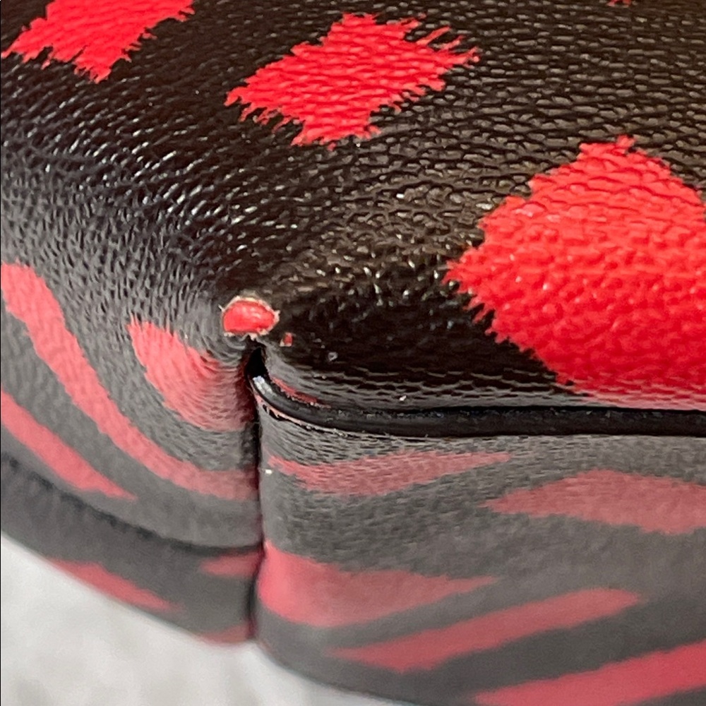 Coach City Tote in Red & Black Buffalo Plaid Canvas - Picture 10 of 16